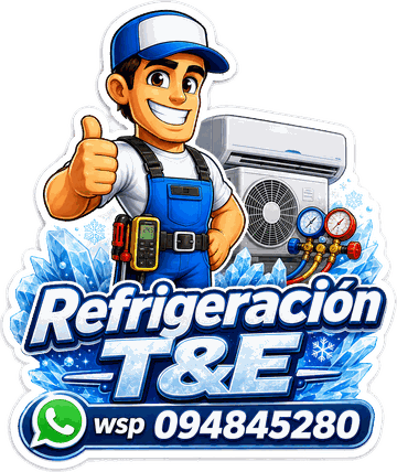 Refrigeración T&E · servicio de aire acondicionado · WhatsApp 094 845 280